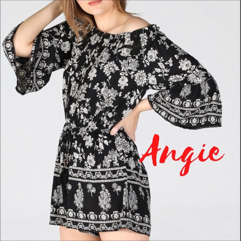 Angie Off Shoulder Floral Print Romper Playsuit